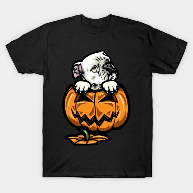 Halloween American Bulldog Pumpkin T-Shirt by IPRINT